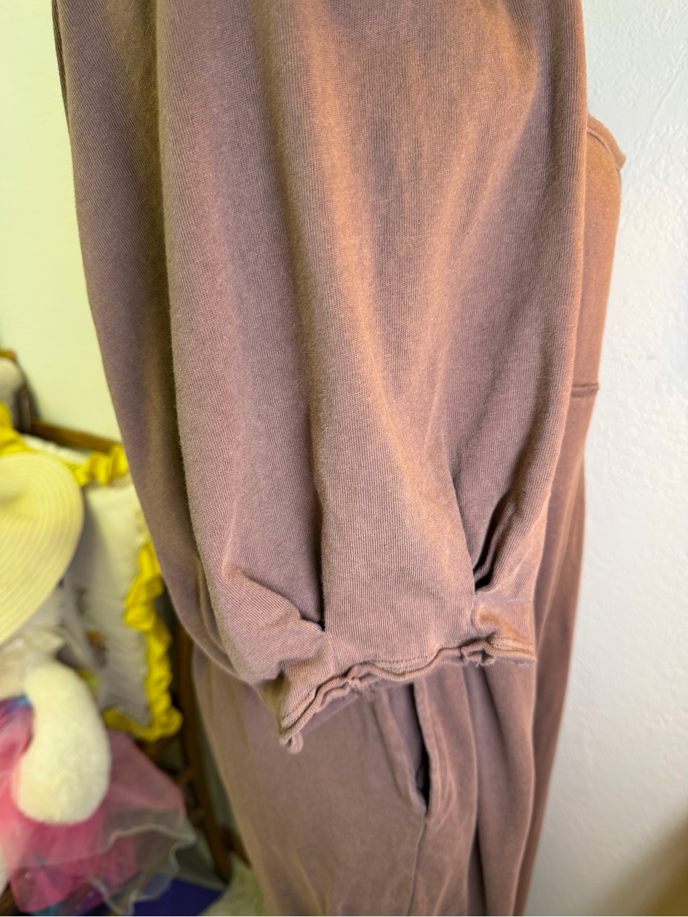 Intimately Free People Off Shoulder Empire Waist Jogger Harem Jumpsuit XS Brown - Picture 14 of 16